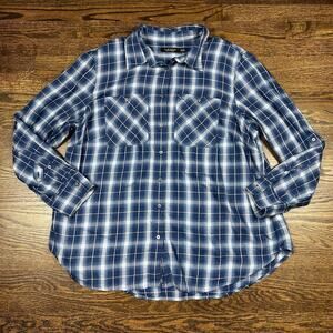 Blue Plaid Women's Top